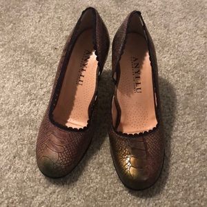 Anyi Lu leather snakeskin heels